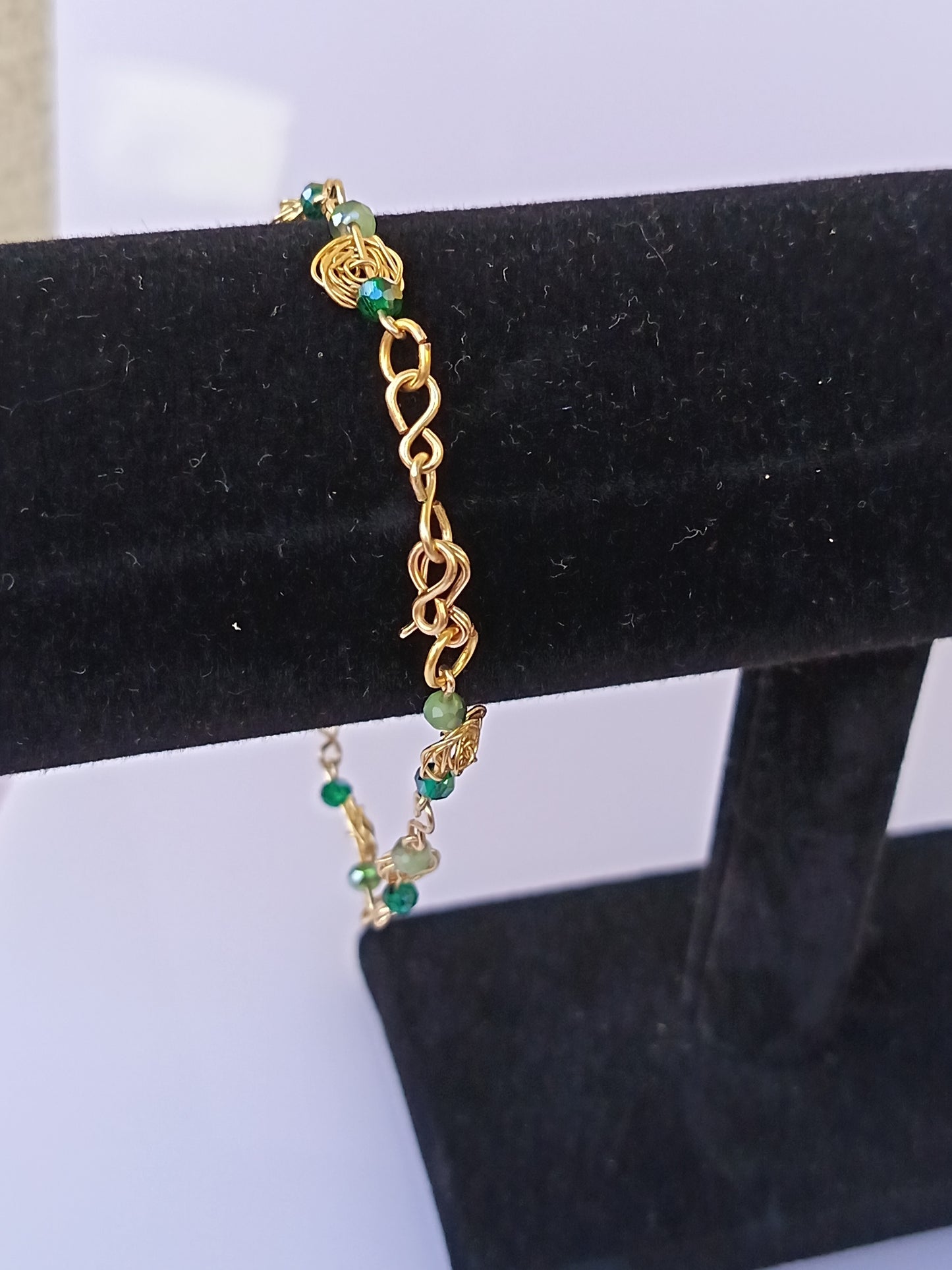 Pulsera nudo de rosas (verde)