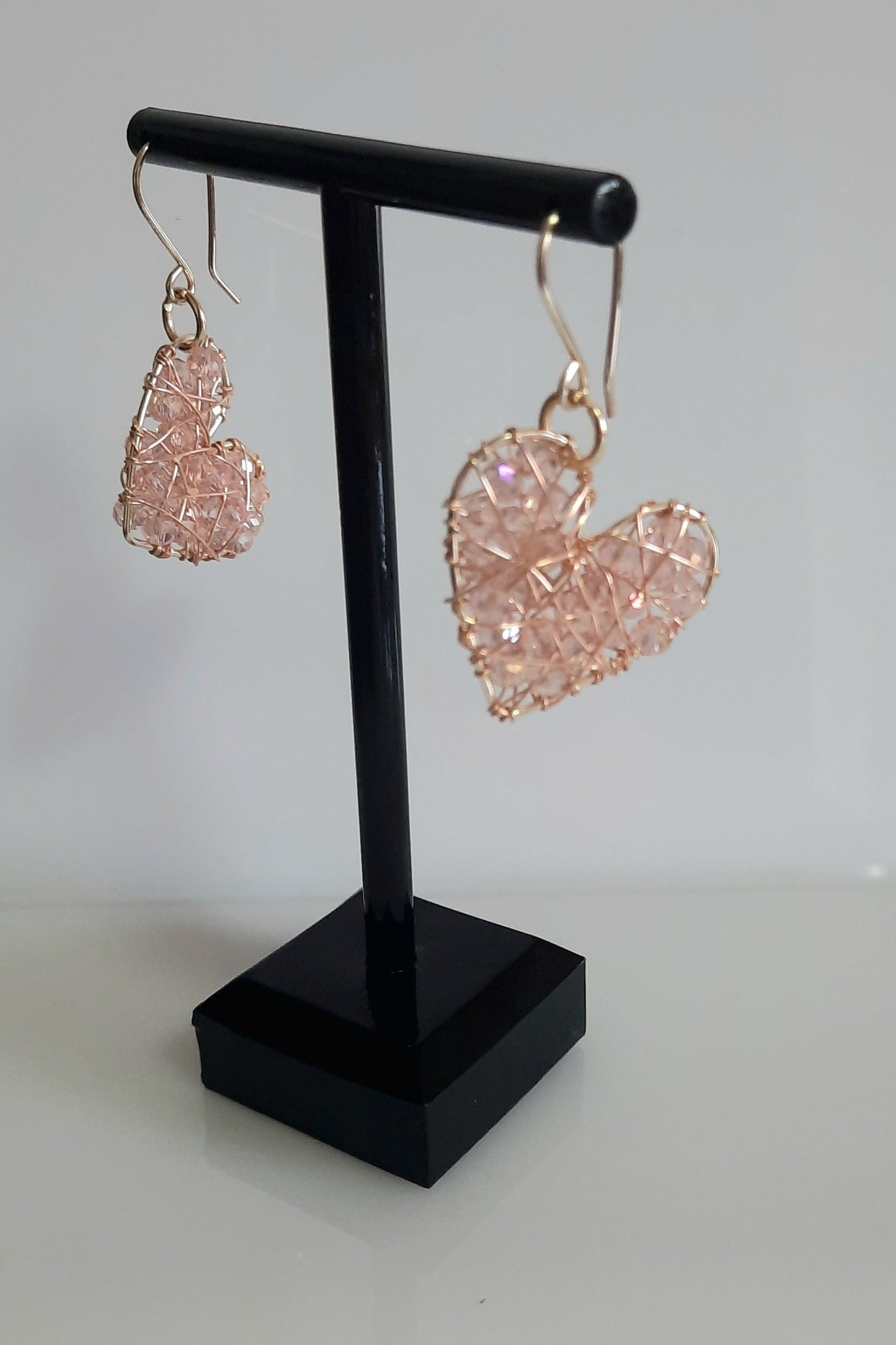 Aros Corazón Dorado_Rosa