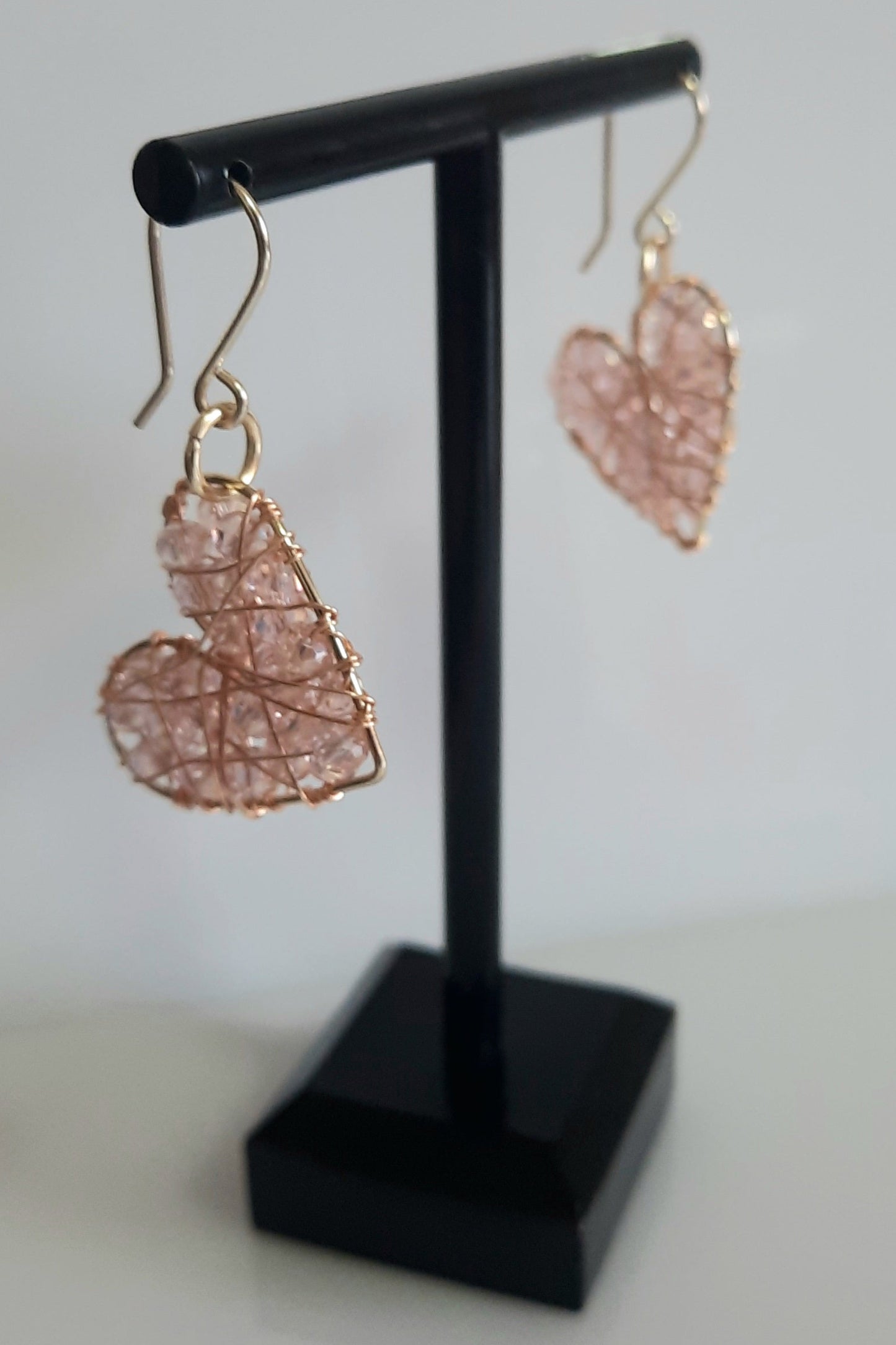 Aros Corazón Dorado_Rosa
