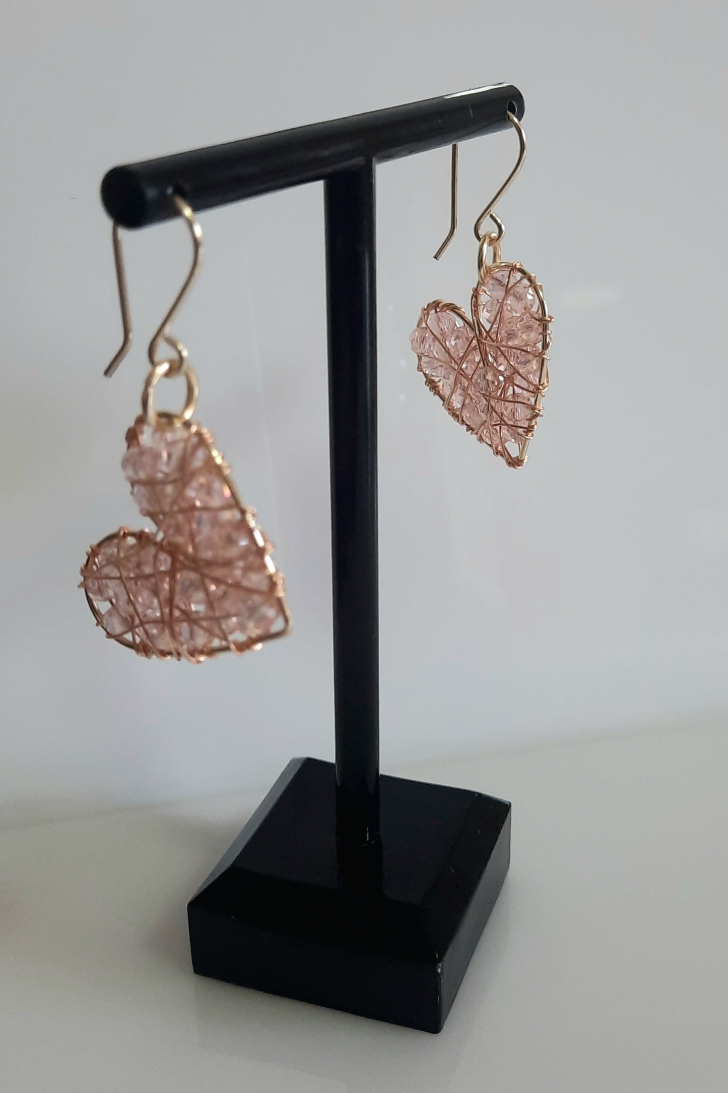 Aros Corazón Dorado_Rosa