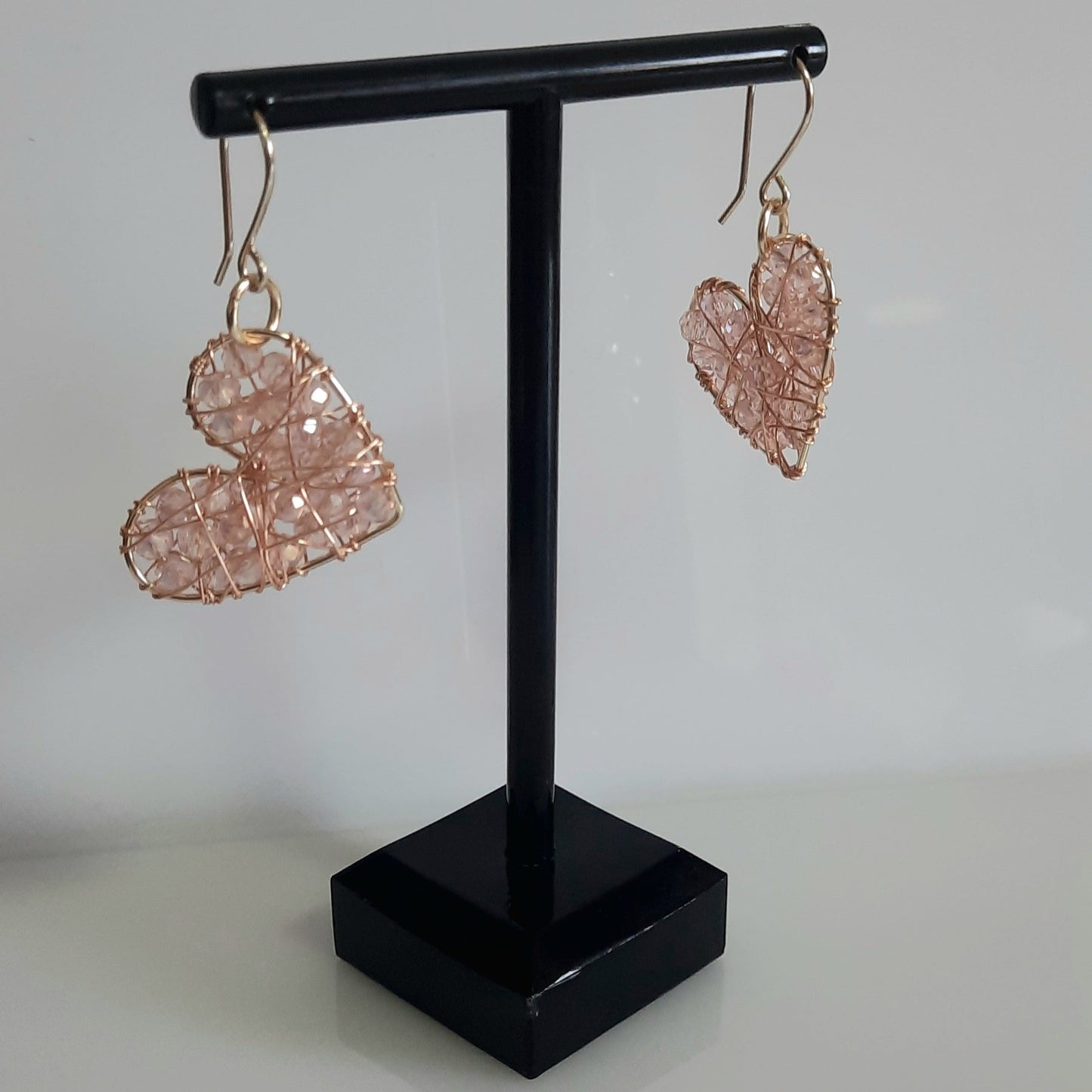 Aros Corazón Dorado_Rosa