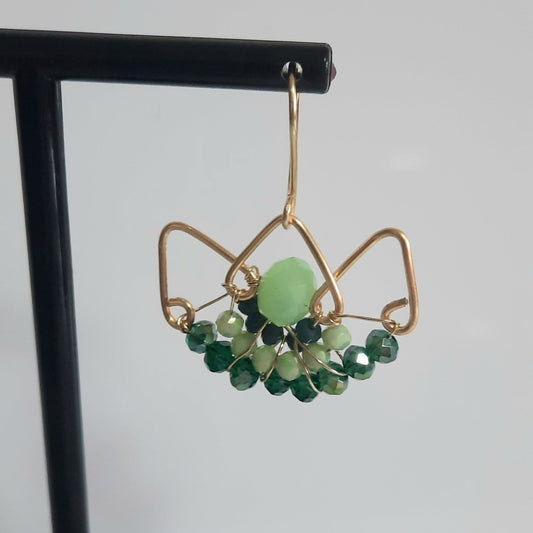 Aros Corona Dorado-Verde