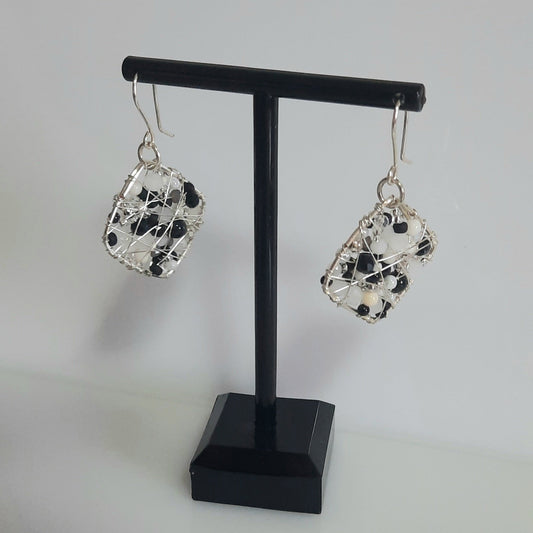 Aros Cuadrados Blanco-Negro