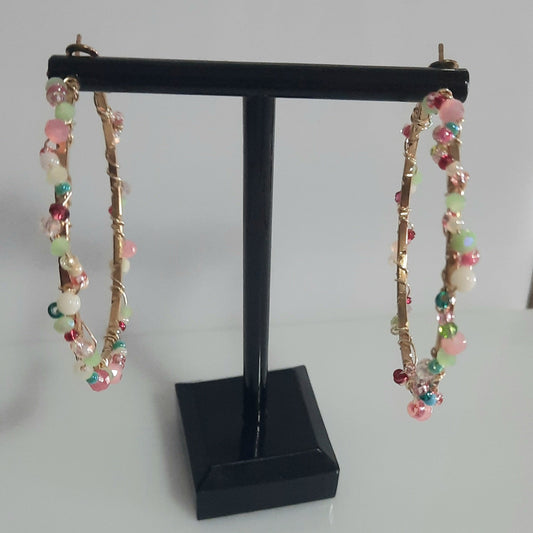 Aros Circulares RosadoVerde_Dorado