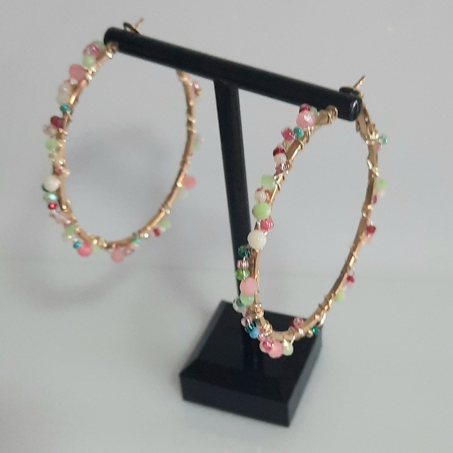 Aros Circulares RosadoVerde_Dorado