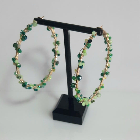 Aros Circulares Verde-Dorado