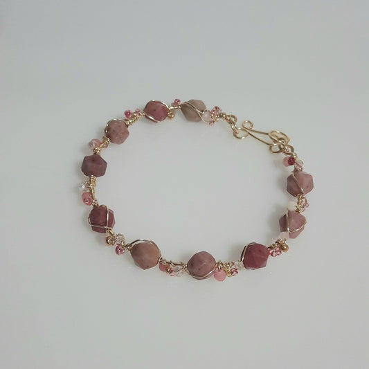Pulsera Piedras Naturales Rodonita