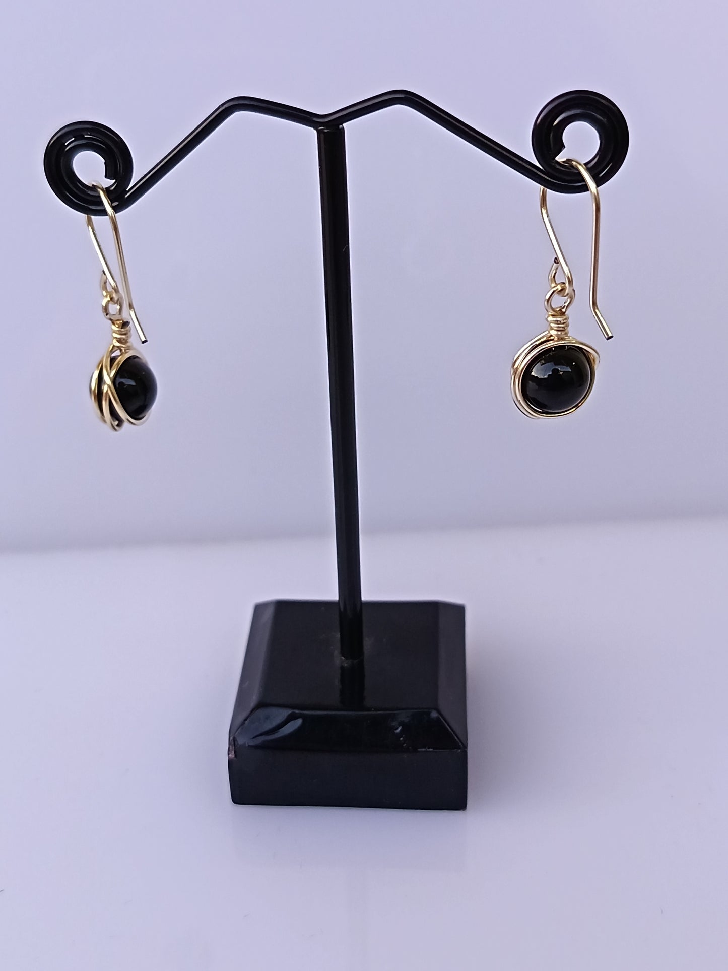 Aretes de piedra onix negro