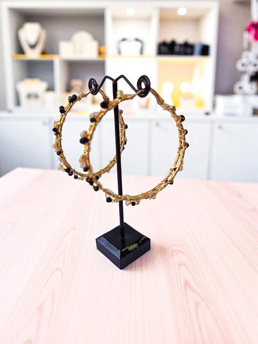 Aros Circulares Negro_Dorado
