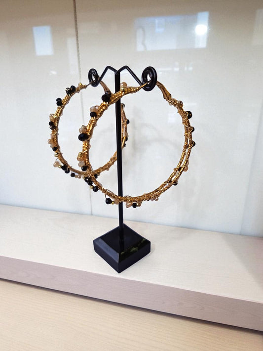 Aros Circulares Negro_Dorado
